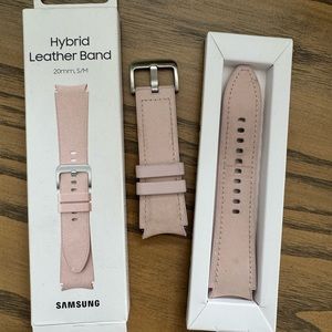 Pink Hybrid Leather Watch Band for Samsung Galaxy Watch4 or later